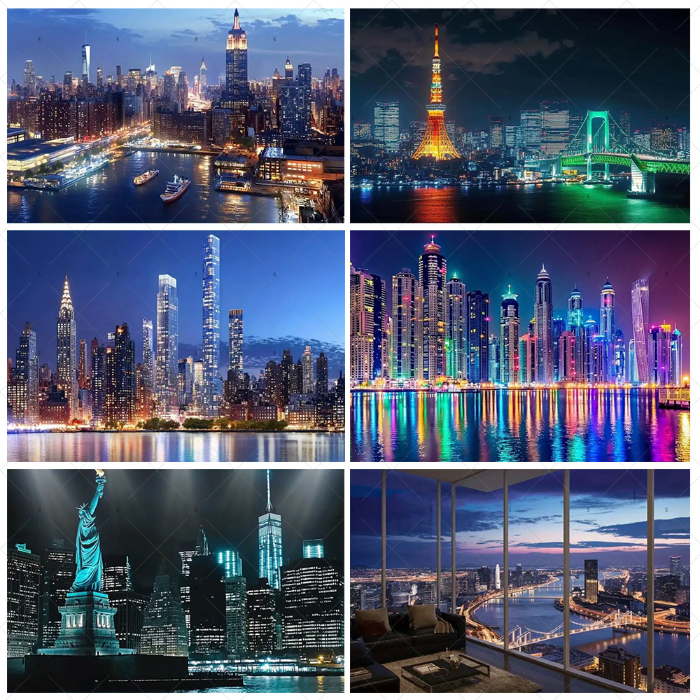 Photography New York - لافتة خلفية للمبنى شاهقة للرؤية الليلية